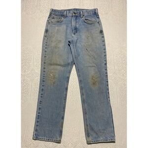 Carhartt B18 STW Traditional Fit Straight Leg Jeans Mens 31x30 Distressed